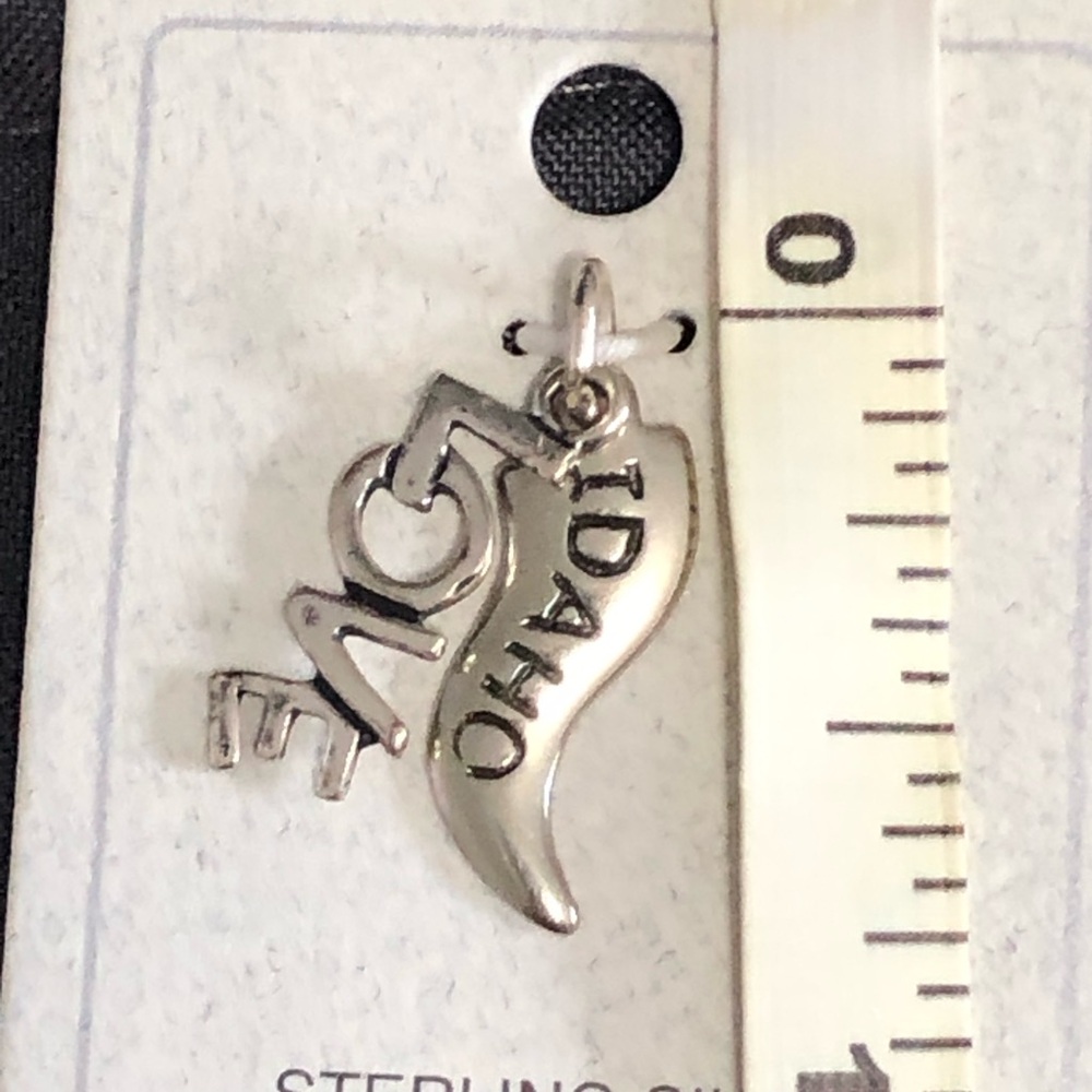 Vintage Sterling Silver Love Idaho Double Charm Necklace Pendant - Picture 3 of 3